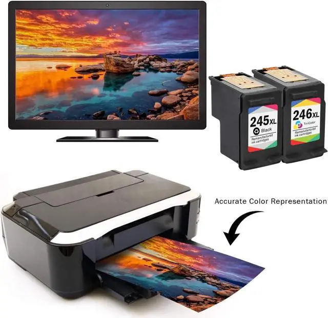 Alt view image 4 of 7 - Limeink 2 Pack Remanufactured PG-245XL CL-246XL High Yield Ink Cartridges (1 Black, 1 Color) for Pixma iP2820 MG2420 MG2520 MG2920 MG2924 MG2922 MX492 Shows Accurate Ink Level