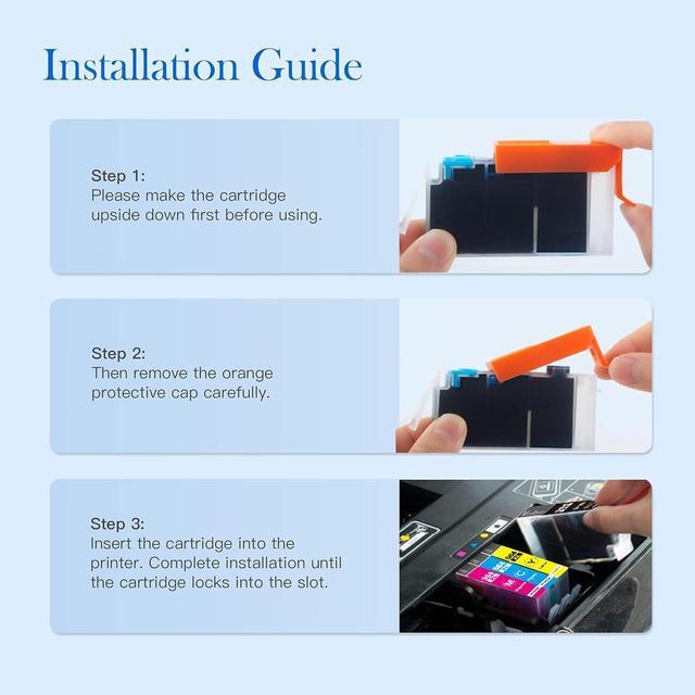 Alt view image 7 of 7 - Valuetoner Compatible Ink Cartridge Replacement  564XL 564 XL High Yield  Photosmart 5520 6520 7520 7525 5510 Officejet 4620 4610 Deskjet 3500 Printer (8-Pack, Black Cyan Magenta Yellow)