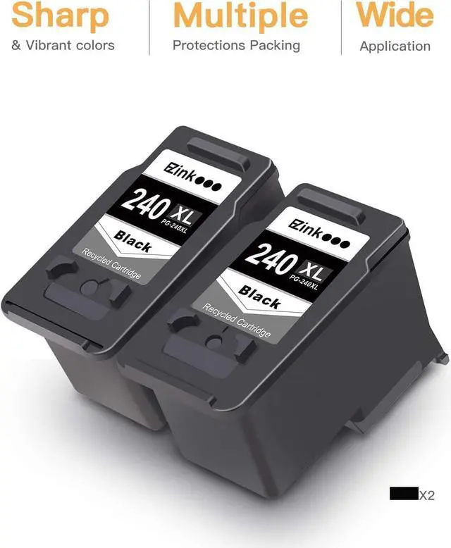 Alt view image 2 of 7 - E-Z Ink (TM) Remanufactured Ink Cartridge Replacement for Canon 240 240XL PG-240XL for use with PIXMA TS5120 MG3620 MG3520 MG3522 MX532 MX452 Printer (2 Black)