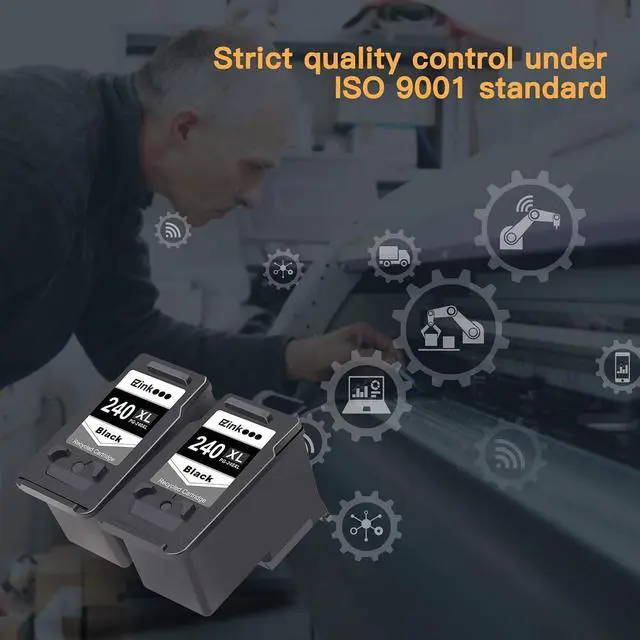 Alt view image 7 of 7 - E-Z Ink (TM) Remanufactured Ink Cartridge Replacement for Canon 240 240XL PG-240XL for use with PIXMA TS5120 MG3620 MG3520 MG3522 MX532 MX452 Printer (2 Black)