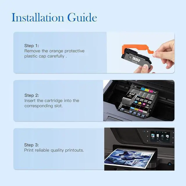 Alt view image 7 of 7 - Valuetoner Remanufactured Ink Cartridge Replacement  410XL 410 XL T410XL for Expression XP-7100 XP-530 XP-630 XP640 XP-830 XP635 Printer (Black, Cyan, Magenta, Yellow, Photo Black, 5 Pack)