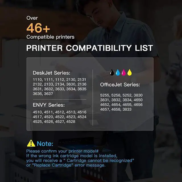 Alt view image 5 of 6 - E-Z Ink (TM Remanufactured Ink Cartridge Replacement  63XL 63 XL to Use with Officejet 3830 5255 5258 4650 4655 3833 5222 Envy 4520 4512 Deskjet 3632 1112 3637 3630 3634 Printer (2 Black)
