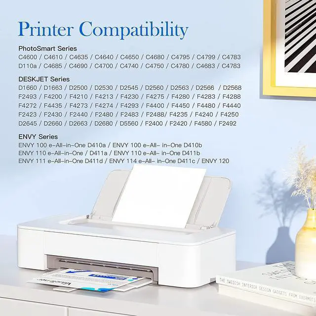 Alt view image 2 of 7 - Valuetoner Remanufactured 60XL Ink Cartridge Combo Pack Color and Black Replacement 60 60XL High Yield  PhotoSmart D110 C4680C 4780 Deskjet D2680 F2430 F4210 Envy 110 120 Printer (2 Pack)