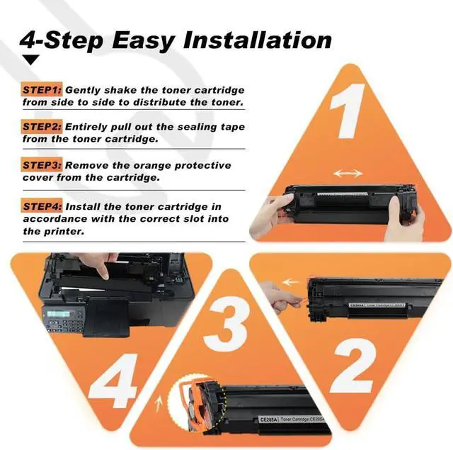 Alt view image 3 of 6 - v4ink 4PK Compatible CRG-125 Toner Cartridge Replacement for Canon 125 CRG125 3484B001AA CE285A Toner Black Ink for Canon ImageClass LBP6030W LBP6030 LBP6000 MF3010 Printer