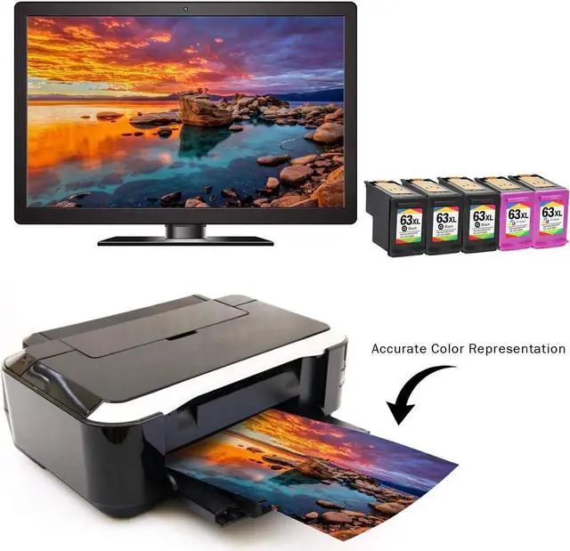 Alt view image 4 of 7 - Limeink 5 Remanufactured Ink Cartridge 63XL 63 XL High Yield  Envy 4512 4520 Deskjet 3632 2130 2132 1110 3636 3637 1112 3630 3634 OfficeJet 3830 3833 4650 4652 4655 5255 5258 Printer Black Color