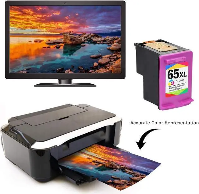 Alt view image 4 of 7 - Limeink Remanufactured Ink Cartridge Replacement for 65XL 65 XL High Yield for HP DeskJet 2600 2622 2652 2655 3700 3720 3722 3752 3755 Envy 5000 5052 5055 Printer AMP 100 (Color)