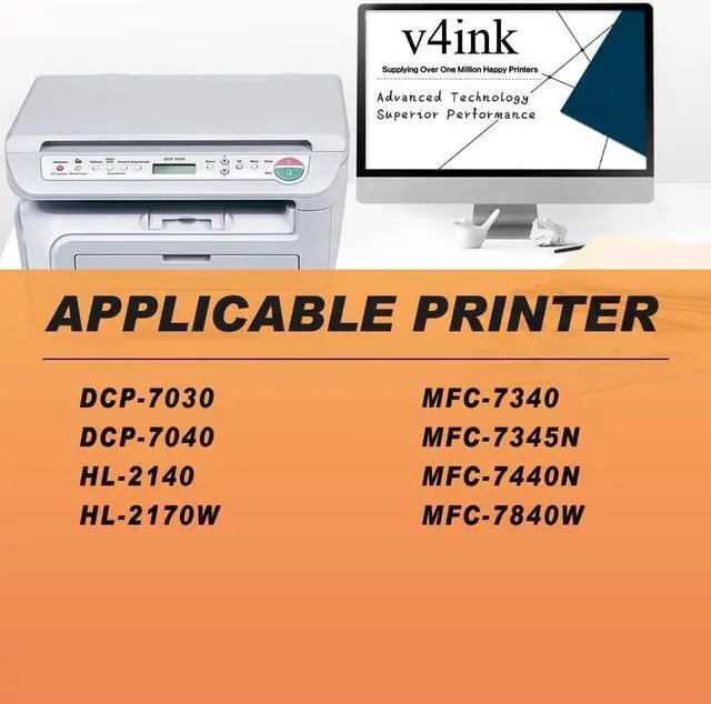 Alt view image 5 of 7 - v4ink Compatible Drum+Toner Replacement  DR360 TN360 (1Drum + 2Toner) Work with DCP7030 DCP7040 DCP7045 HL2120 HL2140 HL2150 HL2170 MFC7320 MFC7340 MFC7345 MFC7440 MFC7445 MFC7450 MFC7840