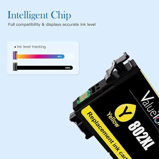 Alt view image 3 of 7 - Valuetoner Remanufactured Ink Cartridge Replacement  802XL 802 XL T802XL T802 XL to use with Workforce Pro WF-4720 WF-4730 WF-4734 WF-4740 EC-4020 EC-4030 EC-4040 Printer (4 Pack)
