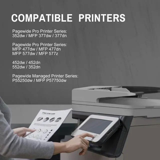 Alt view image 3 of 6 - SAILNER 972A Ink Cartridges Remanufactured Ink Cartridge Replacement  972A 972 A Combo Pack use with PageWide Pro 477dw 577dw 452dw 577z 552dw 477dn Printer Black Cyan Magenta Yellow 972A