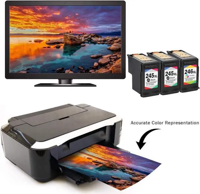 Alt view image 4 of 7 - Limeink 3 Pack Remanufactured PG-245XL CL-246XL High Yield Ink Cartridges (2 Black, 1 Color) for Pixma iP2820 MG2520 MG2420 MG2920 MG2922 MX492 MG2924 Shows Accurate Ink Level