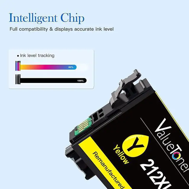 Alt view image 3 of 7 - Valuetoner 212XL 212 XL Remanufactured Ink Cartridge Replacement  212XL T212 XL to use with Epson XP-4100 XP-4105 Workforce WF-2830 WF-2850 Printer (1 Black, 1 Cyan, 1 Magenta, 1 Yellow)