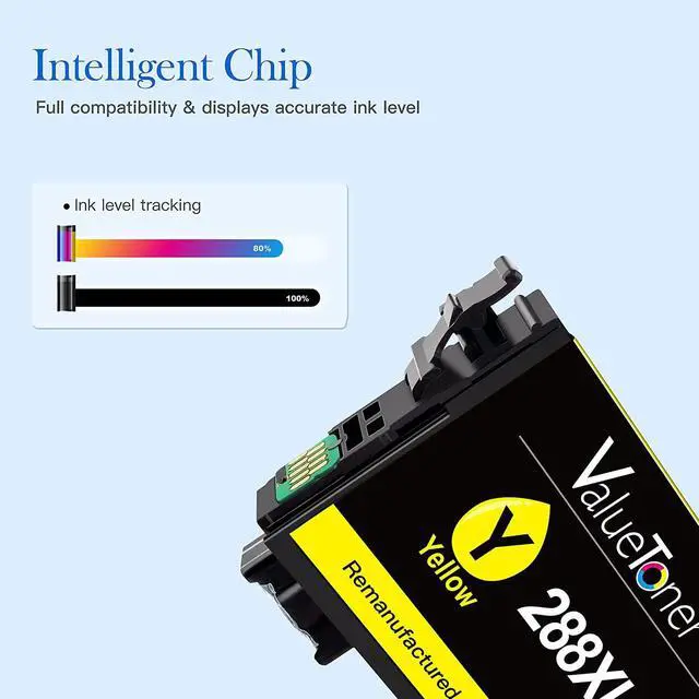 Alt view image 3 of 7 - Valuetoner Remanufactured Ink Cartridge Replacement  T288XL T288 XL 288XL 288 XL to use with XP-430 XP-340 XP-440 XP-330 XP-434 XP-446 Printer (2 Black, 1 Cyan, 1 Magenta, 1 Yellow, 5 Pack)