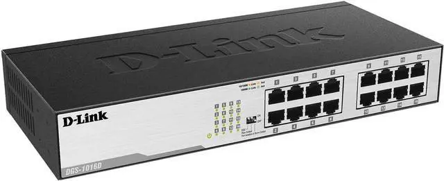 Alt view image 2 of 6 - D-Link Ethernet Switch, 16 Port Gigabit Unmanaged Fanless Network Hub Desktop or Rack Mountable (DGS-1016D)