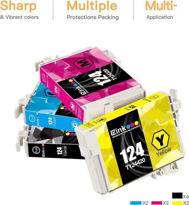 Alt view image 2 of 5 - E-Z Ink (TM Remanufactured Ink Cartridge Replacement 124 T124 to use with NX125 Stylus NX127 NX130 Stylus NX230 NX330 Stylus NX420 NX430 Workforce 320 323 325 Workforce 435 (10 Pack)