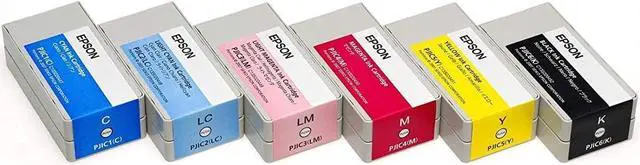Alt view image 2 of 4 - Digital C13S02A9991 Ink Cartridge 6 Color (Cyan, Yellow, Magenta, Black, Light Cyan, Light Magenta) Set for DiscProducer PP-100 PP-50 in Retail Packaging, Each