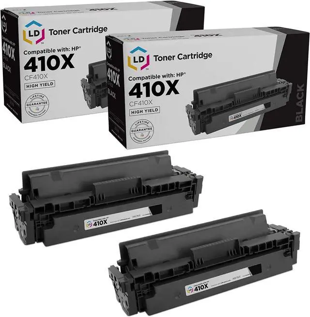 Main image of LD Products Replacement Toner Cartridge Compatible with HP 410X CF410X High Yield (Black, 2-Pack) Compatible with HP Color Laserjet Pro MFP M477fdn M477fdw, M477fnw, M452dn, M452dw and M452nww