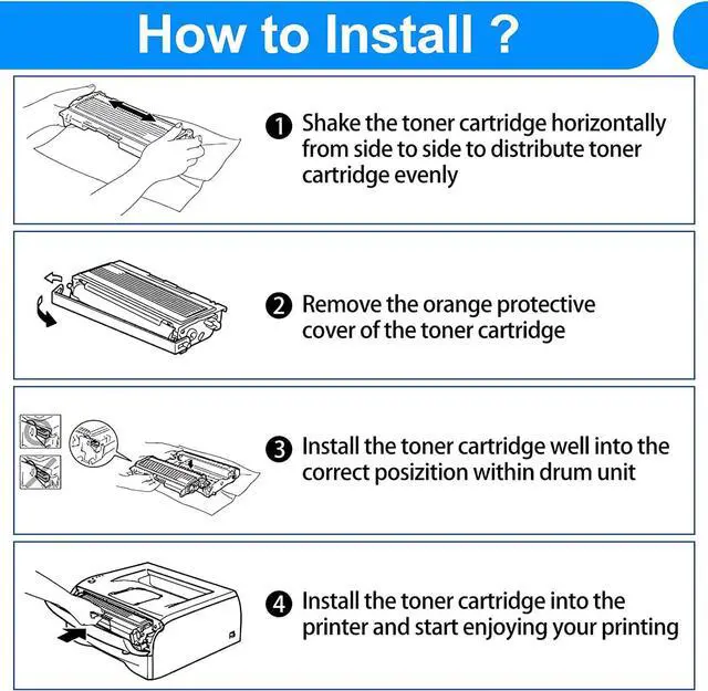 Alt view image 7 of 7 - SuperInk 2 Pack Compatible for Brother DR360 Drum Unit TN360 Toner Cartridge (1 Drum,1 Toner ) use in DCP-7030 DCP-7040 HL-2140 HL-2150N HL-2170W MFC-7340 MFC-7840W MFC-7440N MFC-7345N Printer