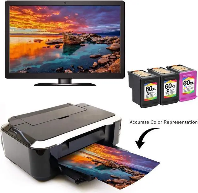 Alt view image 4 of 7 - Limeink Remanufactured Ink Cartridge 60XL 60 XL Replacement  Envy 100 110 120 Photosmart c4680 c4780 c4795 d110 Deskjet d2680 f2430 f4280 f4440 f4480 f4580 Printer (2 Black, 1 Color)