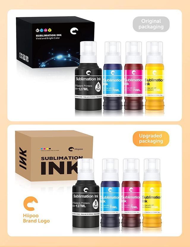  Hiipoo Sublimation Ink 522 Refilled Bottles Work with ET-2720  ET-2760 ET-2800 ET-15000 ET-2803 ET-2850 ET-3760 ET-4800 ET-4760 Inkjet  Printer Heat Press Transfer on Mugs T-Shirts Pillows Phone Case : Office  Products