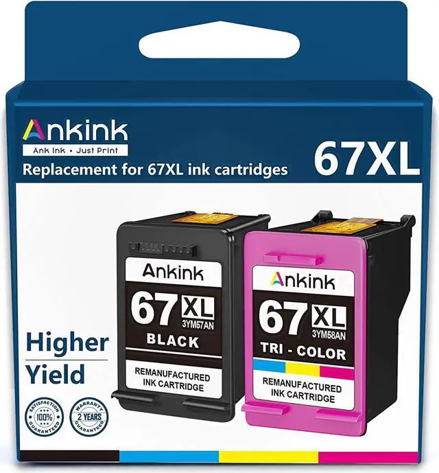 Main image of Ankink 67XL Ink Cartridge Replacement  ink 67 XL HP67 Black Color Combo 2700 2700e 2752 2752e 2742e 2755 2755e 4100 4100e 4152e 4155 4155e 6000 6055e 6055 6400 6458 6458e 6452 6455 6455e Printer