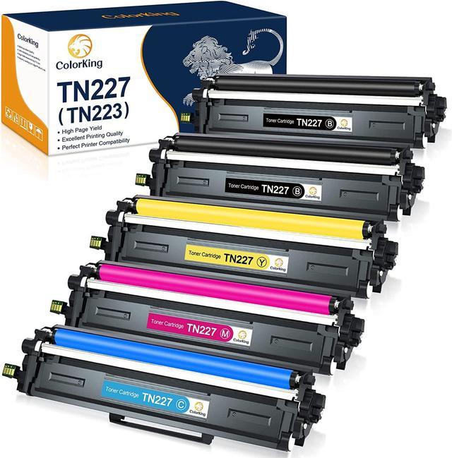 ColorKing Compatible Toner Cartridge Replacement for Brother TN227 TN227BK  TN-227 TN223 TN223BK for MFC-L3750CDW HL-L3210CW HL-L3290CD HL-L3230CDW  HL-L3270CDW MFC-L3710CW MFC-L3770CDW Printer (5 Pack) 