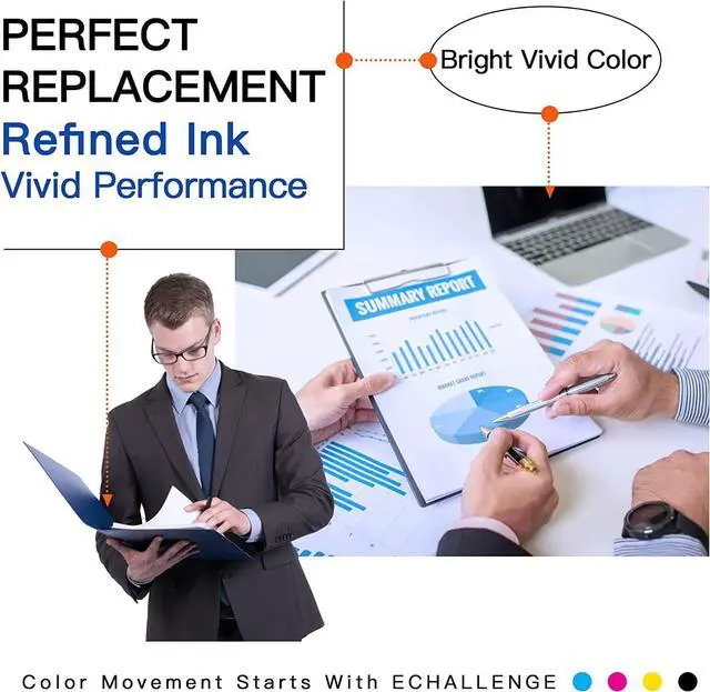 Alt view image 4 of 4 - 702 702XL 5 Pack Ink Cartridges Replacement 702 XL 702XL T702XL to Use with Workforce Pro WF-3720 WF-3730 WF-3733 Printer New Upgraded Chip
