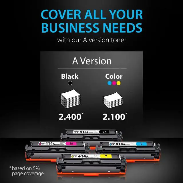 Alt view image 5 of 6 - Smart Ink Compatible Toner Cartridge Replacement  414A 414 A with Built-in Chip (4 Pack) to use with Color Laserjet Pro MFP M479fdw M479fdn M479fdw M454dw M454dn (Black Cyan Magenta Yellow)