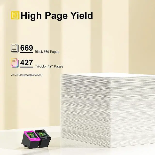 Alt view image 3 of 6 - 65XL Ink Cartridges Combo Pack Replacement  65 Ink 65XL High Yield Work with DeskJet 3772 3755 3722 3752 3700 2600, Envy 5055 5000 5070 5052 5014 Printer(1 Black, 1 Tri-Color) Remanufactured
