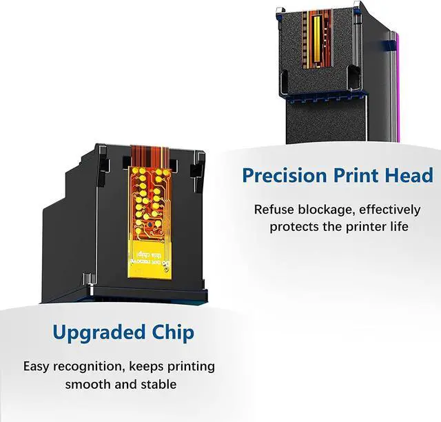 Alt view image 4 of 7 - 3X Capacity 67XL Ink Cartridge Replacement  Ink 67 Black XL HP67 HP67XL 2700 2700e 2752 2752e 2742e 2755 2755e 4100 4100e 4152e 4155e Envy 6000 6055e 6055 6400 6458 6458e 6455e Printer (2-Pack)