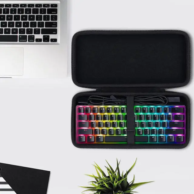 Alt view image 6 of 7 - co2CREA Hard Travel Case for Razer Huntsman Mini Gaming Keyboard, Black | Portable Storage, Space For Keyboard And Accessories, Organized Interior, Secure Zipper