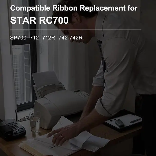 Alt view image 6 of 7 - Bigger 192-Pack Compatible Ribbon Replacement for SP700 Printer Ribbon B/R Replacement for Star SP-700BR, RC-700BR, SP-712, SP-742 Ink Ribbon (Black and Red)