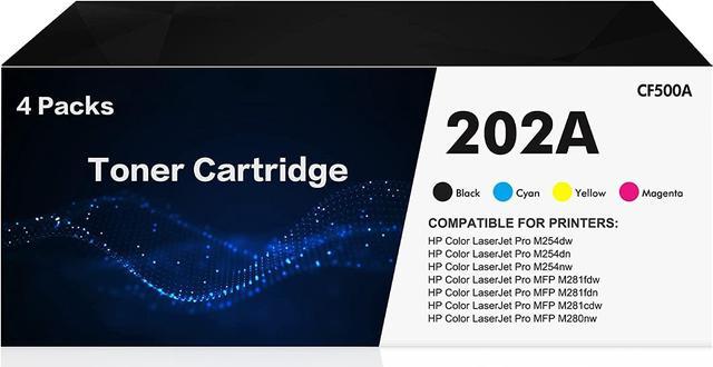 vase præst Infrarød 202A Toner Cartridges 4 Pack: Compatible Toner Replacement for HP 202A 202X  CF500X CF500A CF501A CF502A CF503A Color Pro MFP M281fdw M254dw M281fdn  M254dn M254nw M281 M254 Printer Ink 3D Printers Accessories -