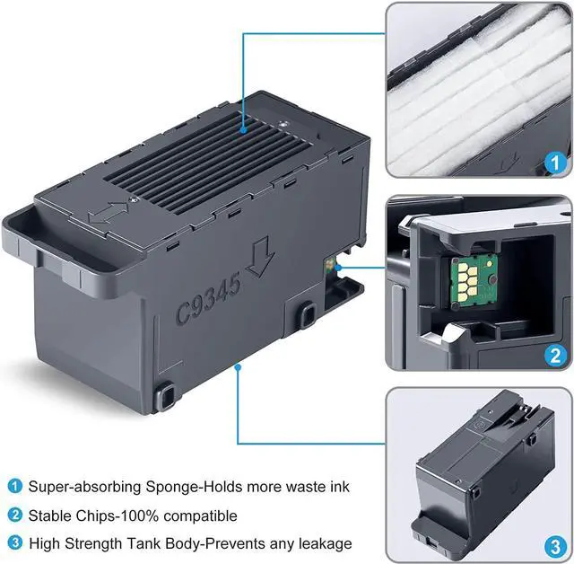 Alt view image 4 of 6 - Poschink PXMB9/C9345 Ink Maintenance Box Tank (C12C934591) for ET-8550 WF-7840 WF-7820 WF-7310 ET-8500 ET-16600 ET-5850 ET-5800 EC-C7000 ET-16650 ST-C8090 ET-5880 ST-C8000 Printers