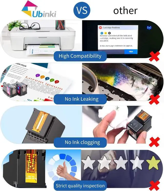 Alt view image 7 of 7 - Ubinki 63XL Ink Cartridge Black Color Combo 3-Pack Replacement  63 HP63XL 63xl HP63xl Ink for OfficeJet 3830 4650 4655 5200 5255 5258 Envy 4520 4512 4516 DeskJet 1112 1110 3630 3632 3634 Printer