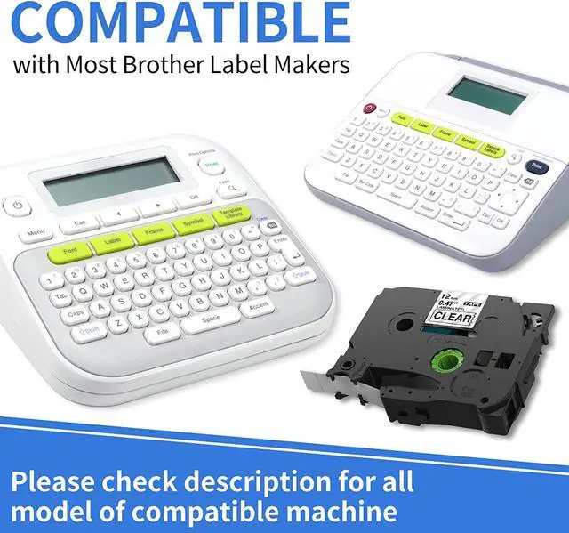 Alt view image 7 of 7 - Replacement for Brother Label Maker Tape Clear TZ 12mm 0.47 Inch Ptouch Label Tape Black on Clear TZe-131 TZe131 P Touch Refills for PTD210 PTH100, 1/2 Inch 26.2 Ft, 2 Pack