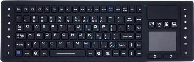 Main image of DSI RF Wireless Keyboard with Touchpad IP67 Waterproof Silicone Black TBK104