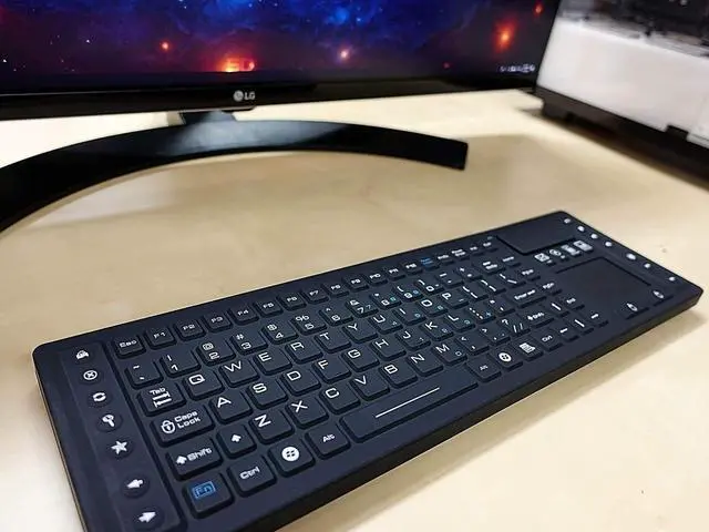 Alt view image 2 of 7 - DSI RF Wireless Keyboard with Touchpad IP67 Waterproof Silicone Black TBK104