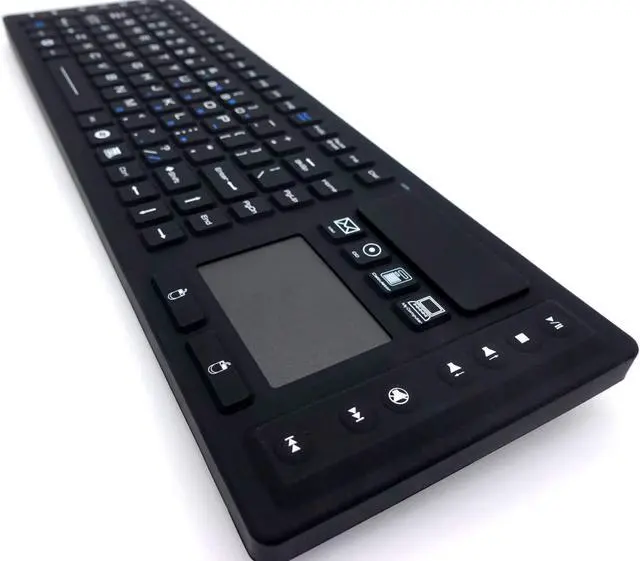 Alt view image 3 of 7 - DSI RF Wireless Keyboard with Touchpad IP67 Waterproof Silicone Black TBK104