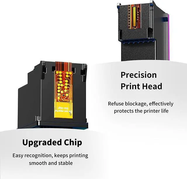 Alt view image 3 of 7 - Ubinki 61XL Ink Cartridges Black Color Combo Pack Replacement  Ink 61 XL HP61XL HP61 for Envy 4500 5530 4502 DeskJet 2540 1000 1055 1010 1510 3050 OfficeJet 4630 2620 Printer (Black Tri-Color)