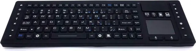 Alt view image 7 of 7 - DSI RF Wireless Keyboard with Touchpad IP67 Waterproof Silicone Black TBK104