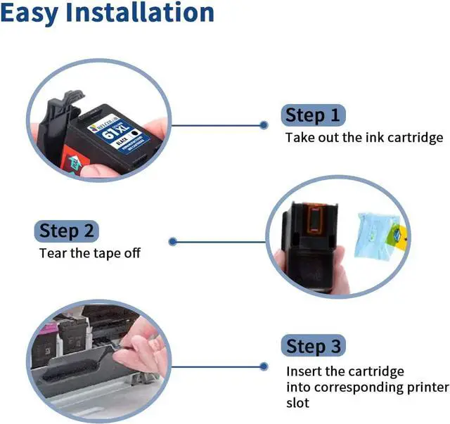 Alt view image 5 of 6 - Relcolor Replacement  Ink Cartridge 65 65XL HP65 XL Black Combo for Envy 5000 5055 5052 5014 DeskJet 3755 3700 3772 3752 2622 2652 2600 Printer, HP65XL