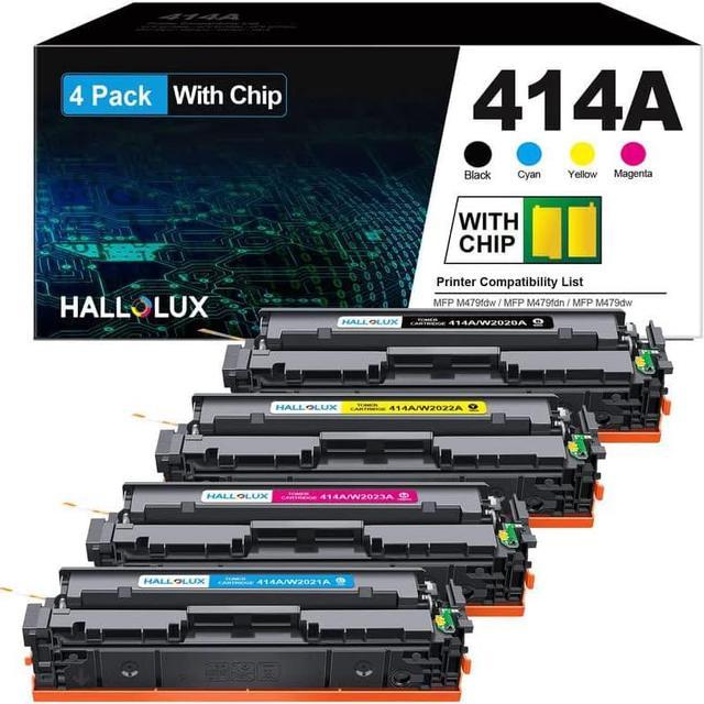cualquier cosa sábado Academia 414A Toner Cartridges 4 Pack (with Chip) Replacement for HP 414A W2020A  414X W2020X Compatible with Color Pro MFP M479fdw M454dw M454dn M479fdn  Printer Toner (Black Cyan Magenta Yellow, 4 Pack) 3D