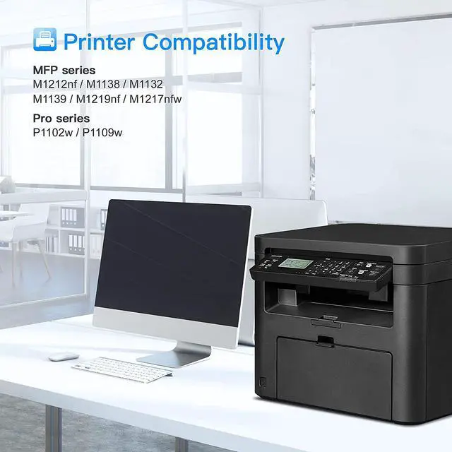 Alt view image 2 of 5 - LxTek Compatible Toner Cartridge Replacement  85A CE285A to Compatible with Laserjet Pro P1102W Pro P1109W M1212NF M1217NFW (Black, 4-Pack)