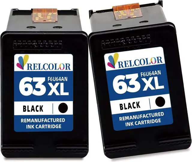 Alt view image 6 of 6 - Relcolor 63XL Black Ink Cartridge Replacement  Ink 63 XL HP63 HP63XL for OfficeJet 3830 4650 4655 5200 5255 5258 Envy 4510 4520 4512 4513 4516 DeskJet 1112 1110 3630 3632 3634 2130 2132 Printer