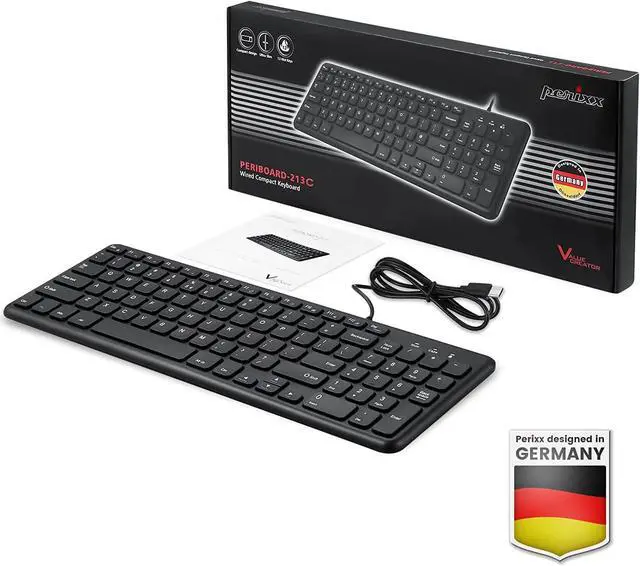 Alt view image 5 of 5 - Perixx PERIBOARD-213C Wired Silent USB-C Scissor Keyboard - 14.45x4.76x0.71 Inches Compact Design with Number Pad - Black - US English