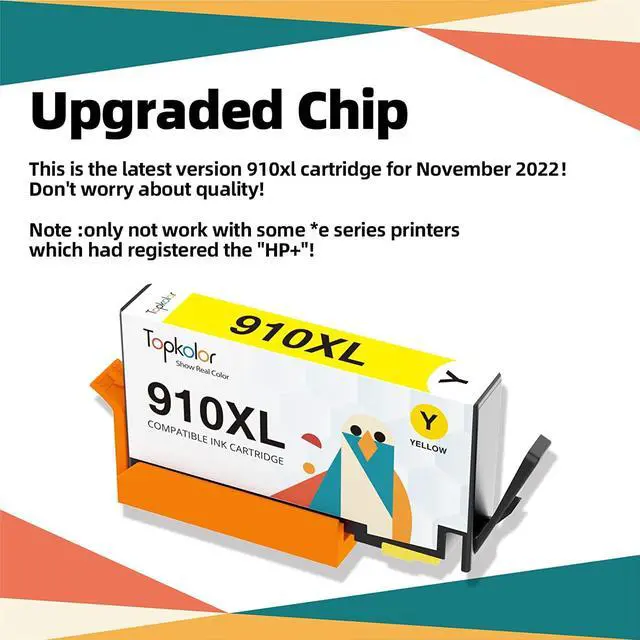 Alt view image 5 of 7 - Topkolor 910xl Ink Cartridges Replacement  910 XL Ink Cartridges Combo Pack Compatible with OfficeJet Pro 8020 8025 8028 8035 8030 8010 8015 8018 8022 Printer (2BK/1C/1M/1Y)