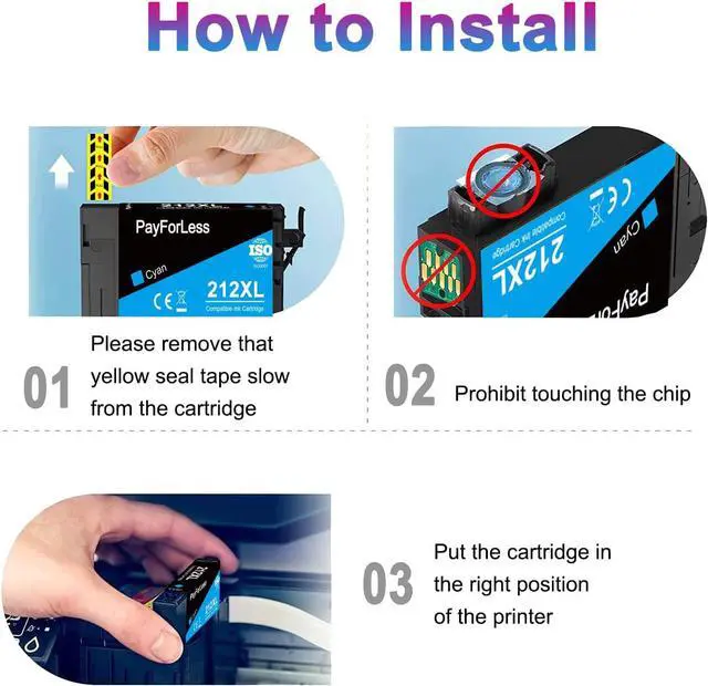 Alt view image 5 of 7 - 212XL Ink Cartridges  212XL T212XL 212 XL for Expression Home Epson XP-4100 Epson XP-4105 Workforce WF-2830 WF-2850 Printer 5pack(2 Black Cyan Magenta Yellow)