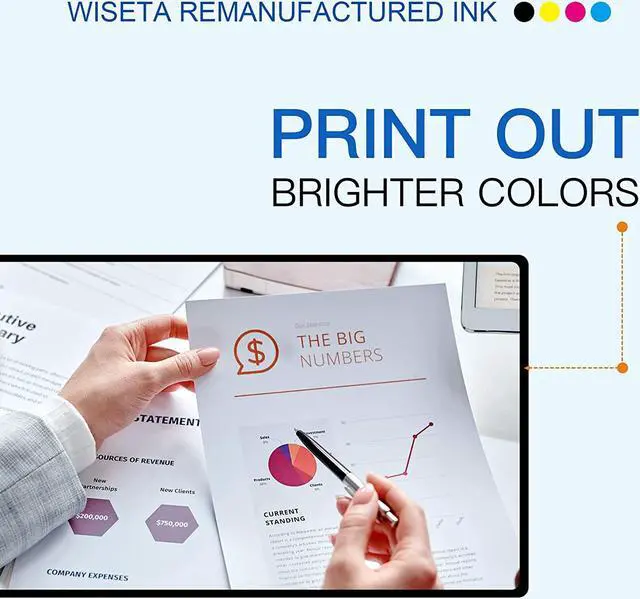Alt view image 5 of 6 - 202XL 202 Ink cartridges High Capacity Black & Standard Color - 4 Pack Remanufactured Ink WISETA Replacement  202XL 202 XL Ink Cartridges for Workforce WF-2860 Expression Home XP-5100 Printer
