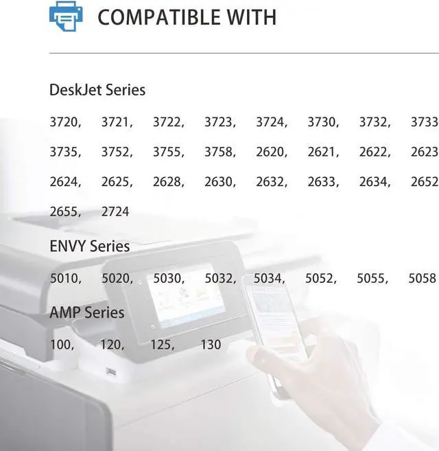 Alt view image 2 of 5 - TEINO Remanufactured Ink Cartridge Replacement  65 65XL 65 XL  Envy 5055 5052 5012 5010 5020 5030 5058 DeskJet 2622 2652 3722 3755 2635 3720 3752 2655 2624 2636 3730 3721 (Black, 2 Pack)