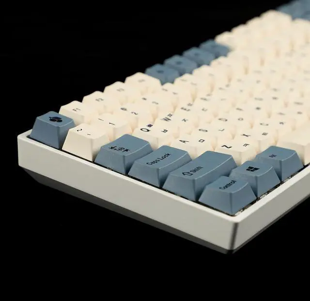 Alt view image 3 of 7 - 145 Apricot Yellow Korean Dye-Sub Mac Keycaps Thick PBT Cherry Profile Key caps for TKL 61 64 68 75 87 96 104 108 GMMK MX Mechanical Keyboard